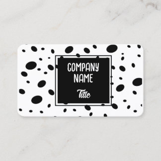 Carte De Visite moderne chic amusant motif à pois noir et blanc gr