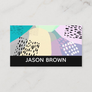 Carte De Visite moderne chic audacieux design d'art abstrait