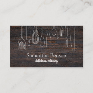 Carte De Visite Moderne Chic Cuisine Ustensiles Cuisine et restaur
