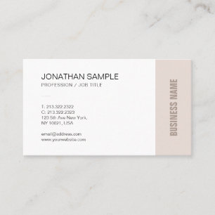 Carte De Visite Moderne Chic élégant tendance Beige Brown Plain Co