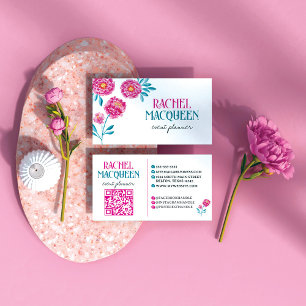 Carte De Visite Moderne Chic Fleur Florale Lumineuse Aquarelle