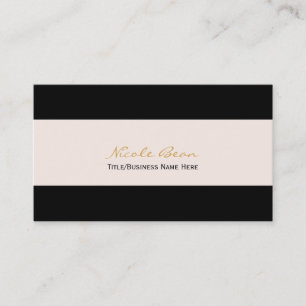 Carte de visite moderne chic noir et crème blanc c