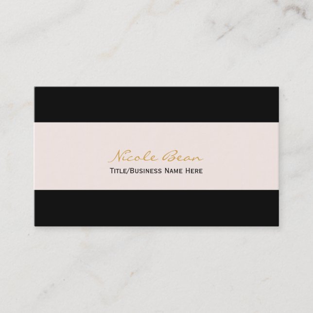 Carte de visite moderne chic noir et crème blanc c (Devant)