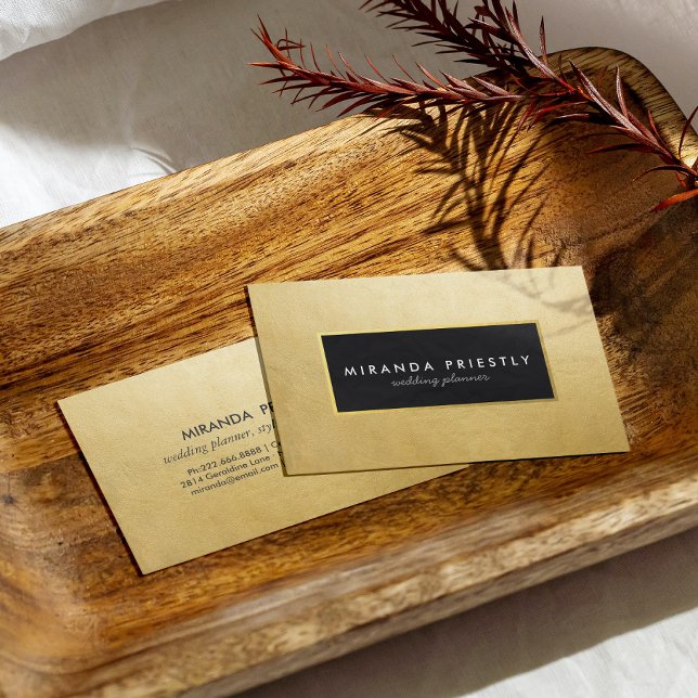 Carte De Visite Moderne Chic Noir et Faux Or Foil Luxe Créatif (Créateur téléchargé)