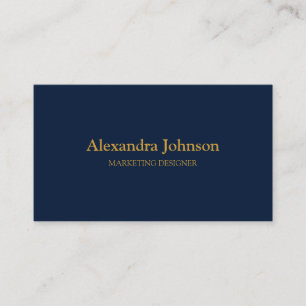 Carte De Visite Moderne Chic Or Navy Blue Minimaliste Professionne