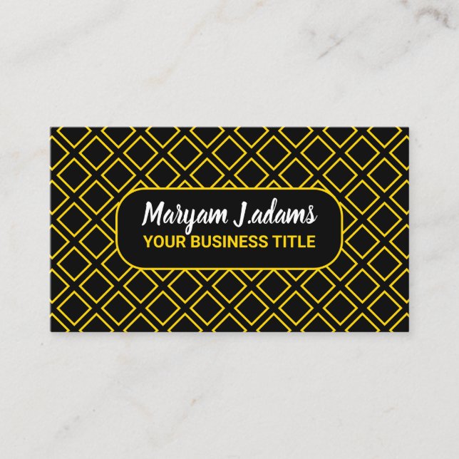 Carte De Visite Moderne Chic Professional (QR Code) Black Gold (Devant)