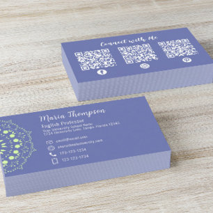 Carte De Visite Moderne Chic professionnel QR Code Social Media Bl