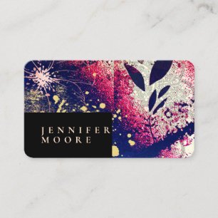 Carte De Visite Moderne Chic Rose élégant Or Bourgogne Abstrait