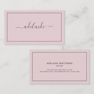 Carte De Visite Moderne Chic tendance Blush Pink coiffure script