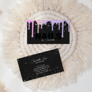 Carte De Visite Moderne Chic Tendance Rose Purple Drives Nail Busi