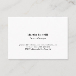 Carte De Visite Moderne Classique Professionnel Noir & Blanc