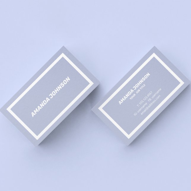 Carte De Visite Moderne Clean Pastel Blue Typographie Décontractée (Créateur téléchargé)