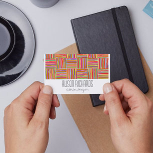 Carte De Visite Moderne Coloré rayé Abstrait Art affaires