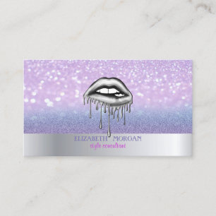Carte de visite Moderne Cool Glitter Bokeh Ombre L