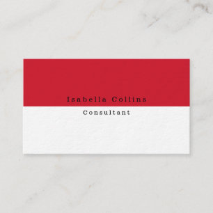 Carte De Visite Moderne créatif minimaliste blanc rouge simple
