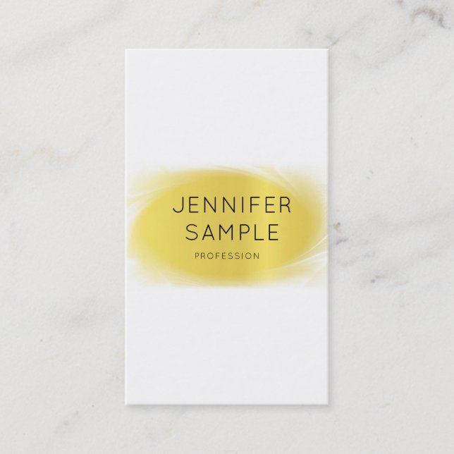 Carte De Visite Moderne Creative Gold Design Professionnel Plain (Devant)
