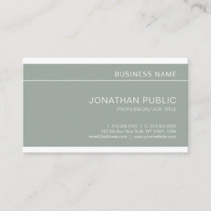 Carte De Visite Moderne Creative Green Sleek Professional Plain