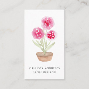 Carte De Visite Moderne Cute Rose Pot Flower Designer