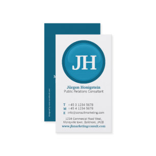 Carte de visite moderne de cercle en verre bleu et