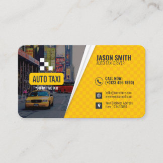 Carte de visite moderne de chauffeur de taxi