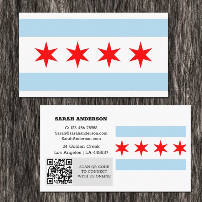 Carte de visite moderne de Chicago, drapeau de Chi (Créateur téléchargé)