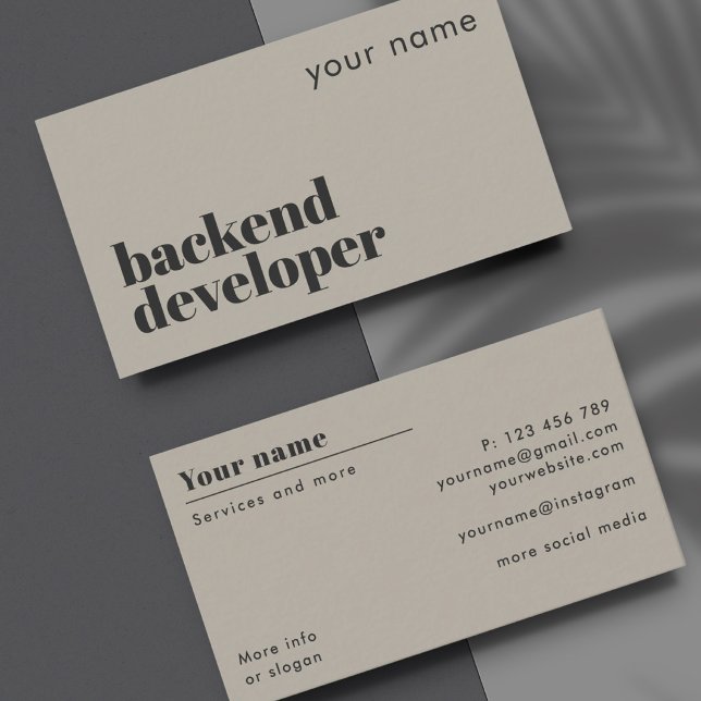 Carte de visite moderne de développeur Backend (Créateur téléchargé)