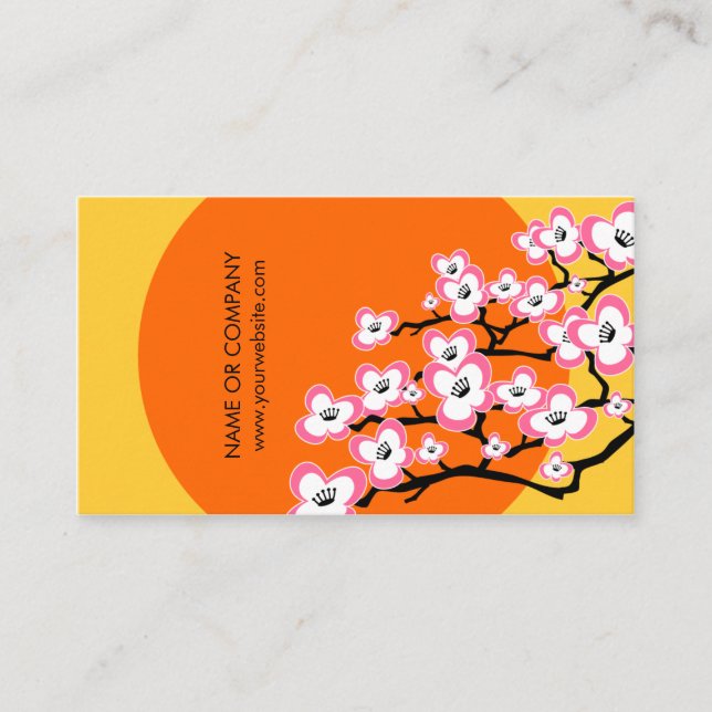 Carte de visite moderne de fleurs de cerisier (Devant)