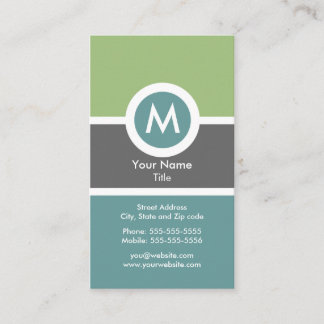 Carte de visite moderne de monogramme