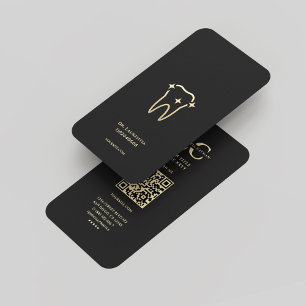 Carte De Visite Moderne Dentiste Orthodontiste Monogramme Black Go