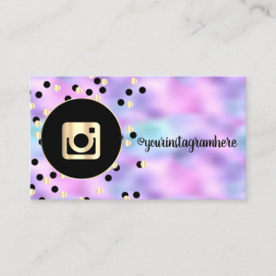 Carte De Visite Moderne, Dots Instagram médias sociaux Holographiq