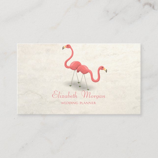 Carte De Visite Moderne drôle fille, Flamants roses (Devant)
