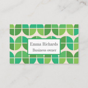 Carte De Visite Moderne du milieu du siècle motif vert personnali