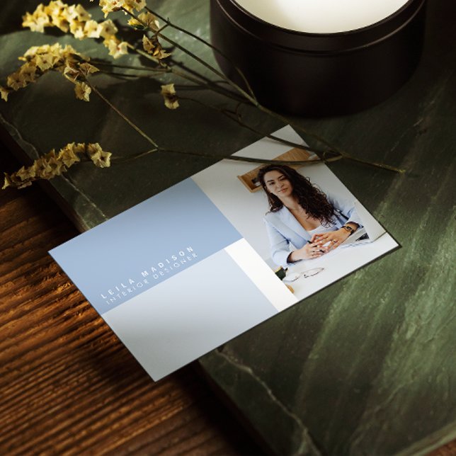 Carte De Visite Moderne Dusty Blue Professional (Make an impact with these professional business cards, showcasing your brand and credibility.)