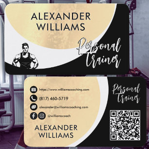 Carte De Visite Moderne dynamique QRcode Personal Trainer Fitness