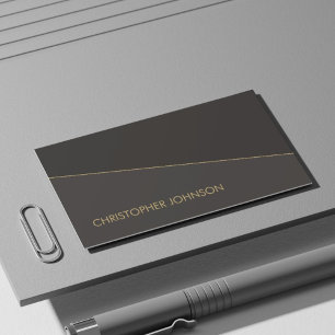 Carte De Visite Moderne Elégant Black Faux Gold Line Attorney