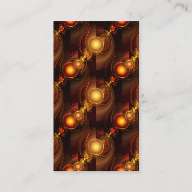 Carte De Visite Moderne Élégant Bohème Doré Motif d'Art Abstrait # (Devant)