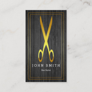 Carte De Visite Moderne Elégant Bois Faux Gold Hair Styliste