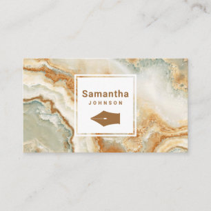 Carte De Visite Moderne Elégant Brown marbre stylo Nib Professionn