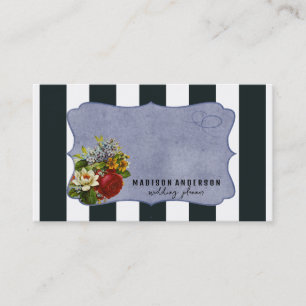 Carte De Visite Moderne Elegant Chic Stripes Or Vintage Floral