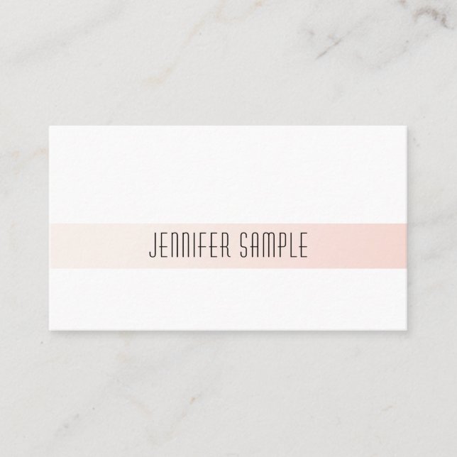 Carte De Visite Moderne Élégant Design Simple Uni Branché Rose (Devant)