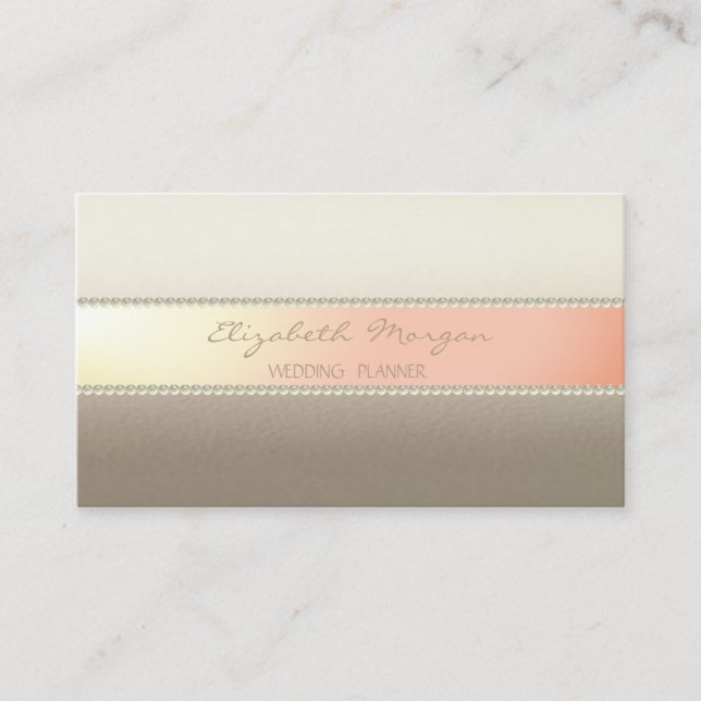Carte De Visite Moderne Élégant  Élégant, Rayures, Perles (Devant)