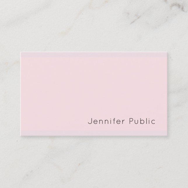 Carte De Visite Moderne Élégant Épuré Joli Rose Violet Simple (Devant)