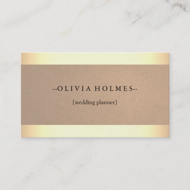 Carte De Visite Moderne Elegant Gold Foil Metal Professional (Devant)