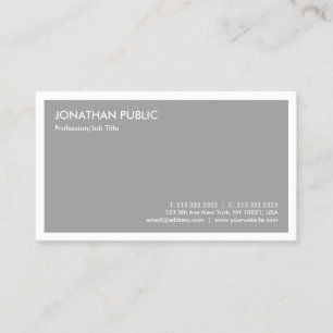 Carte De Visite Moderne Elegant Grey tendance minimaliste Modèle