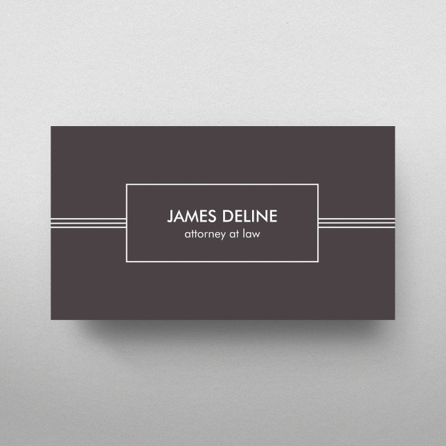 Carte De Visite Moderne Élégant Gris Blanc Lignes Avocat  (Créateur téléchargé)