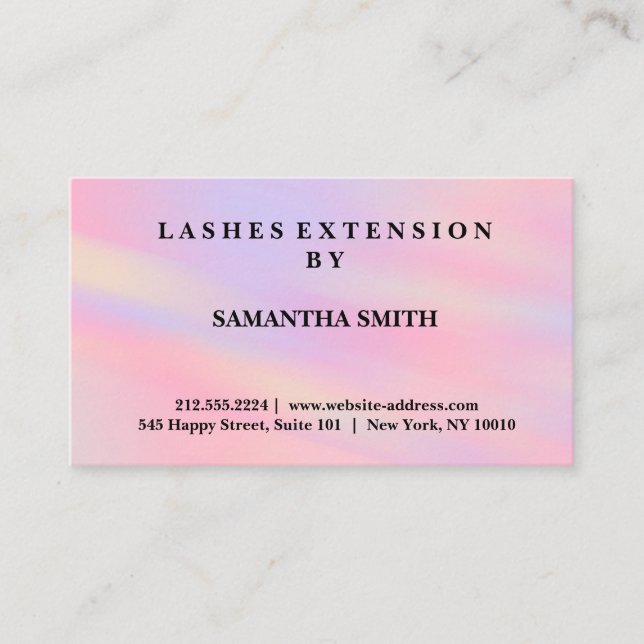 Carte De Visite Moderne Elegant Lashes Extension Professionnel (Devant)