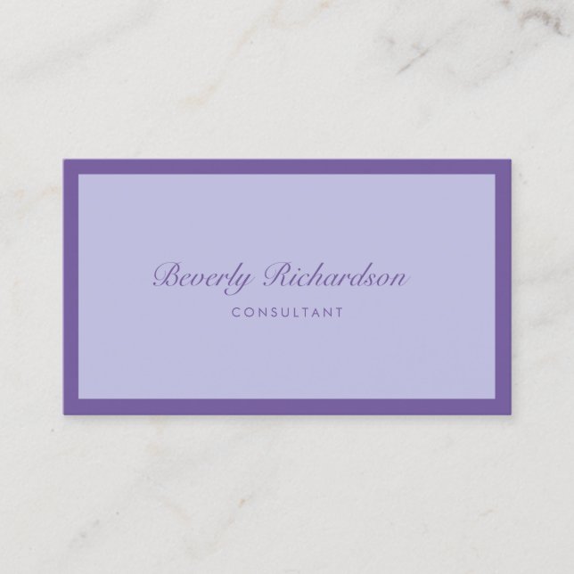 Carte De Visite Moderne Elegant Luxe Simple Professionnel Purple (Devant)