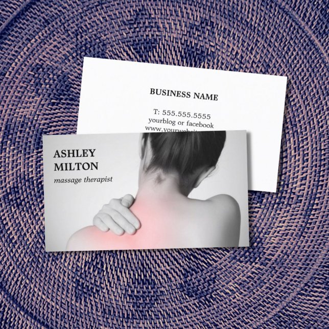 Carte De Visite Moderne Elégant Massage Photo (Créateur téléchargé)