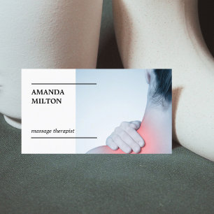 Carte De Visite Moderne Élégant Massage Photo Thérapiste Business 