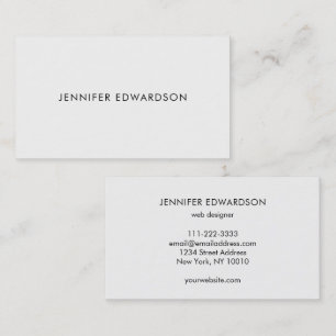 Carte De Visite Moderne élégant minimaliste blanc professionnel